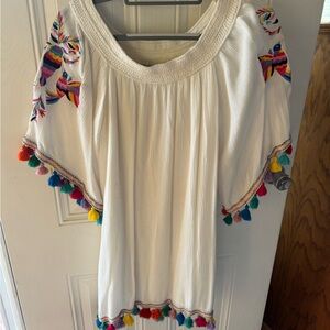 Colorful White Dress